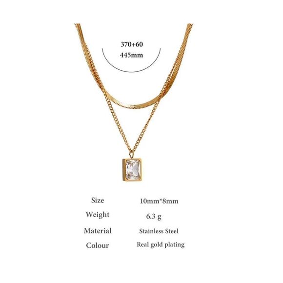 #15 18K Gold Plated Unique Crystal Necklace - Picture 5 of 10